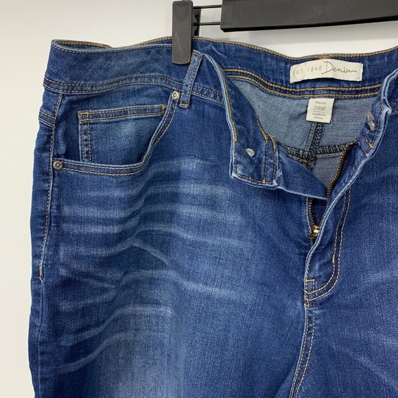 Cato Jeans High Rise Skinny Ankle Crop Raw Hem Classic Denim - Picture 3 of 8